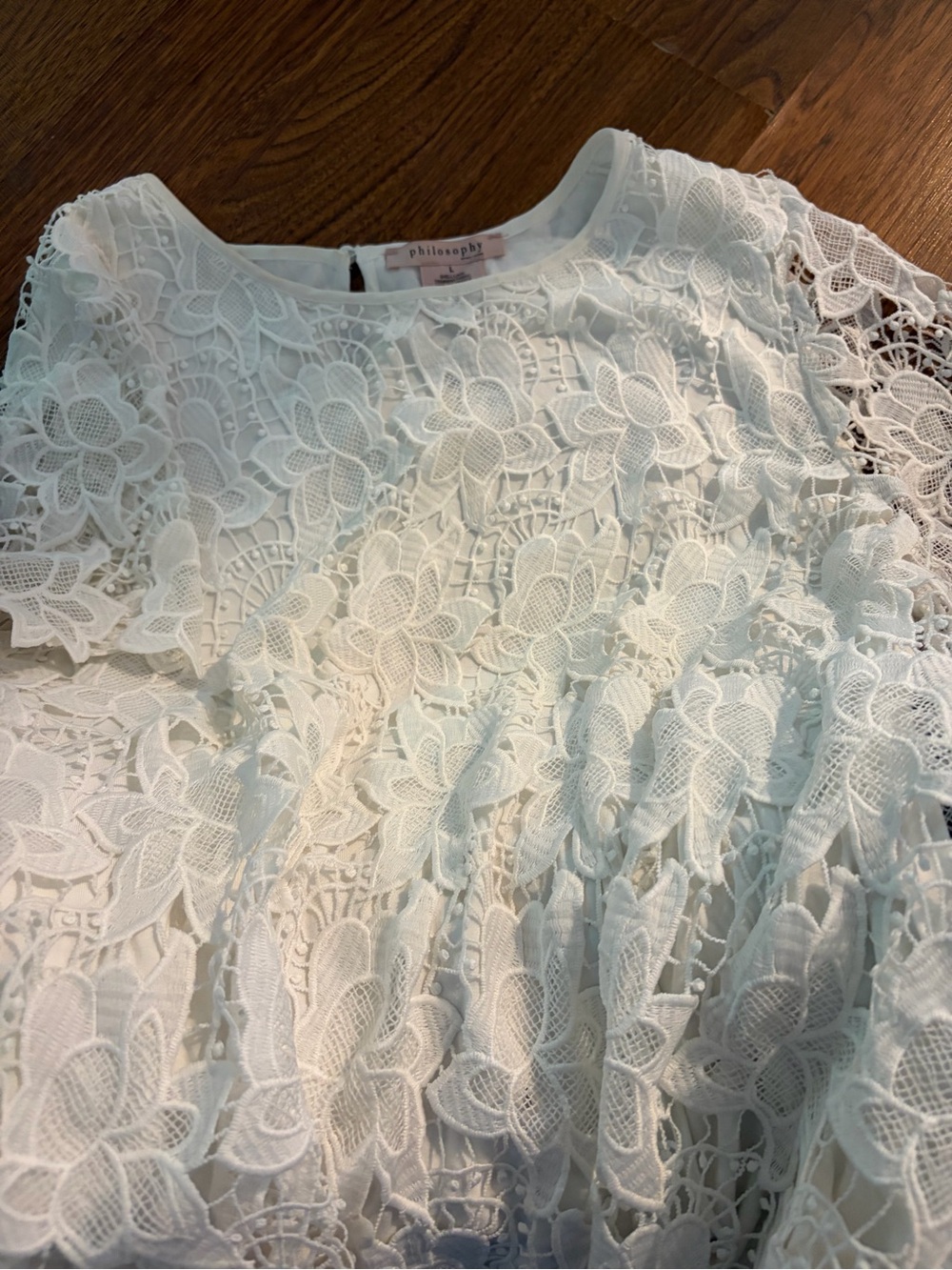 Philosophy Cream Floral Lace Overlay Dress